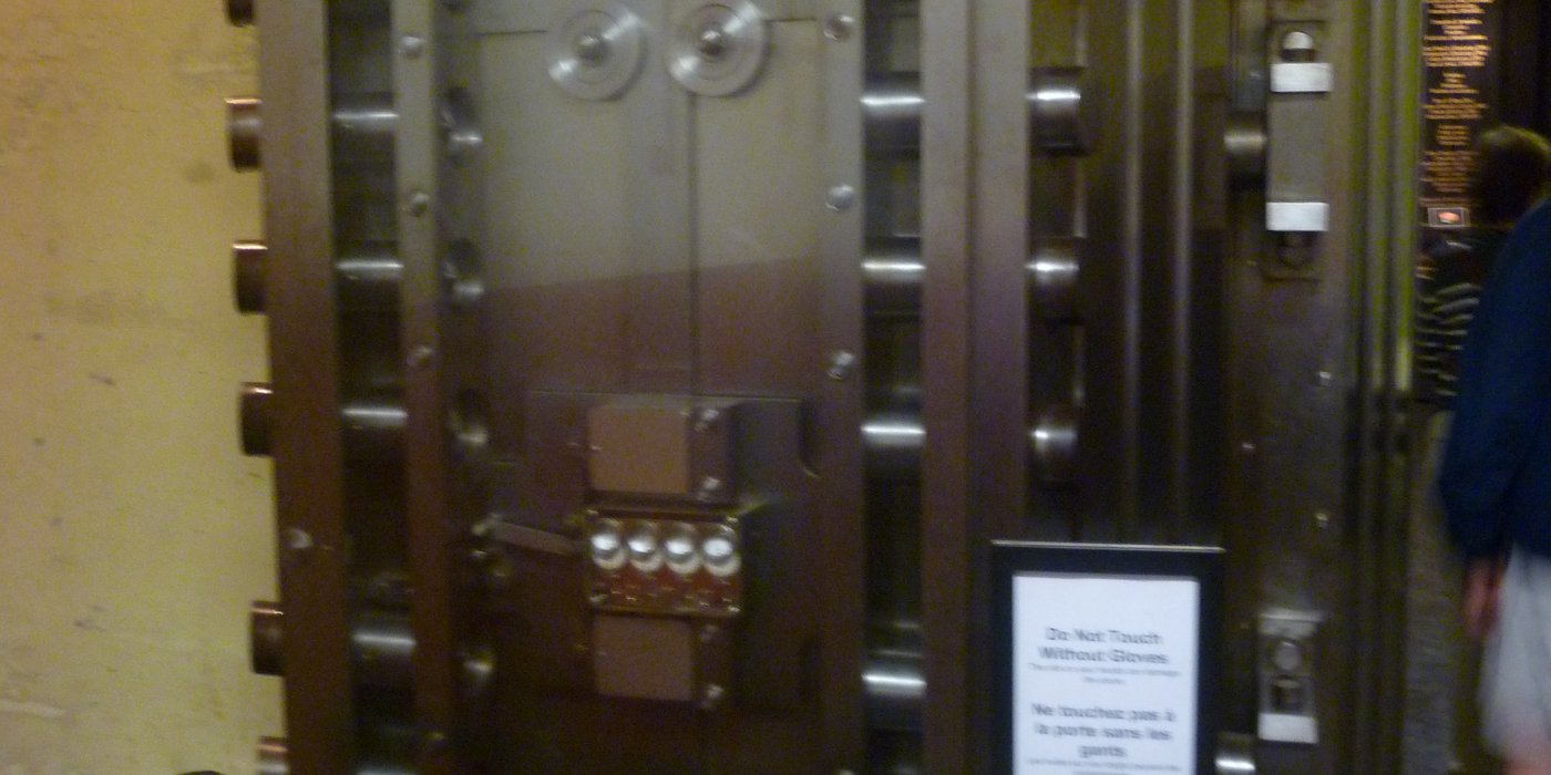 Secure bank vault interior